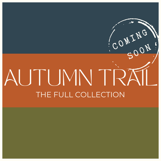 Promotional graphic for 'Autumn Trail' with 'Coming Soon' text on a multicolored background.